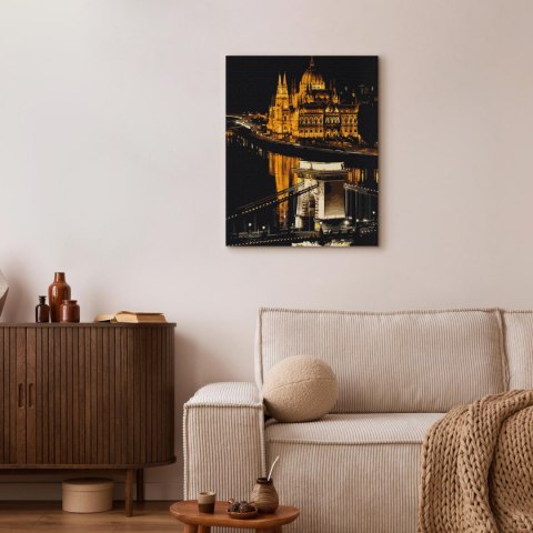 Obraz do samodzielnego malowania - Budapeszt nocą 40x50