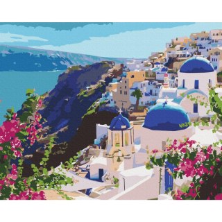 Obraz do samodzielnego malowania - Dachy  Santorini 50x40