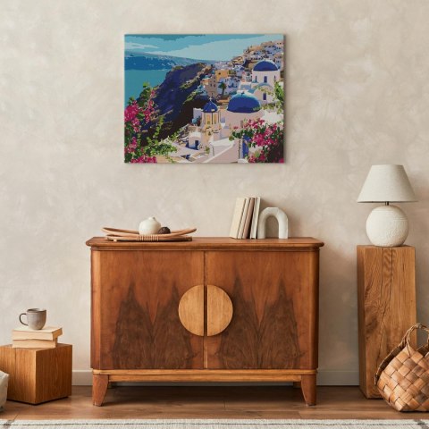 Obraz do samodzielnego malowania - Dachy  Santorini 50x40
