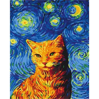Obraz do samodzielnego malowania - Kot van Gogha 40x50