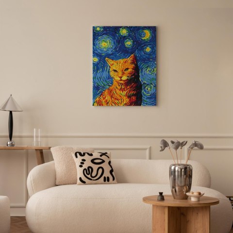 Obraz do samodzielnego malowania - Kot van Gogha 40x50