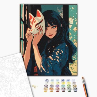 Obraz do samodzielnego malowania - Maska Kitsune 40x50