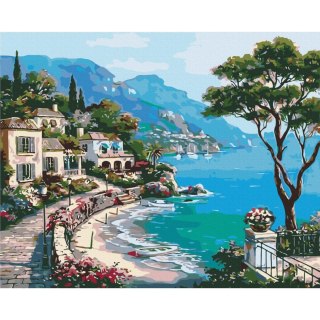 Obraz do samodzielnego malowania - Nadmorski krajobraz 50x40
