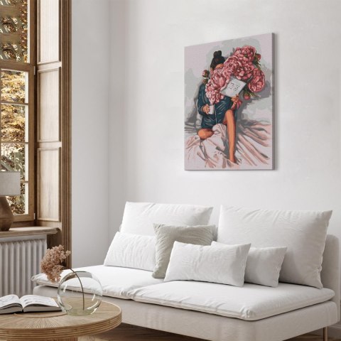 Obraz do samodzielnego malowania - Piwoniowe historie 40x50