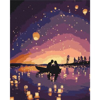 Obraz do samodzielnego malowania - Randka w świetle lampionów 40x50