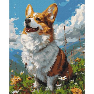 Obraz do samodzielnego malowania - Słoneczny Corgi 40x50