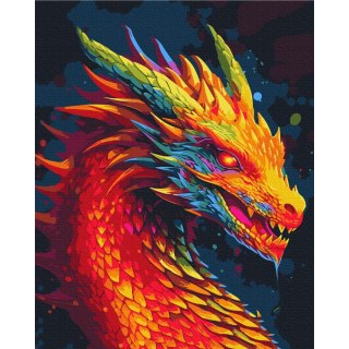 Obraz do samodzielnego malowania - Wielobarwny smok 40x50