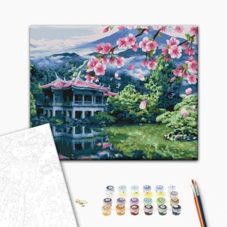 Obraz do samodzielnego malowania - Zapach wiosny w  Japonii 50x40