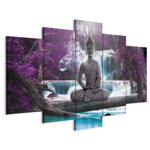 Obraz - Wodospad i Budda 200x100 Akustyczny