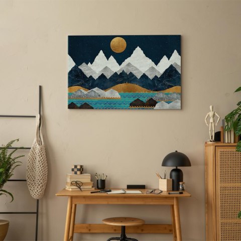 Obraz - Noc w górach (1-częściowy) szeroki 90x60 Standard