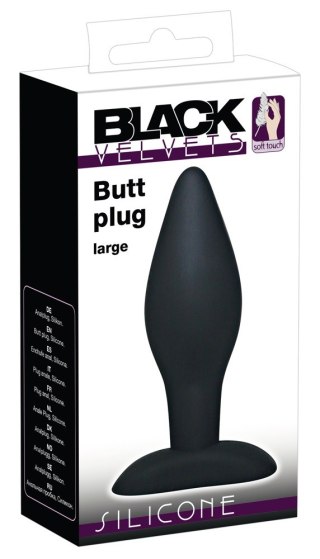 Korek analny Silicone Butt Plug Black 12 cm