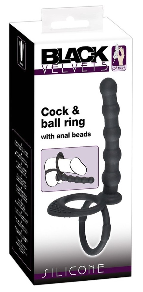 Pierścień na penis z dildo do analnej penetracji
