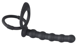 Pierścień na penis z dildo do analnej penetracji