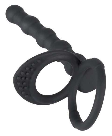 Pierścień na penis z dildo do analnej penetracji