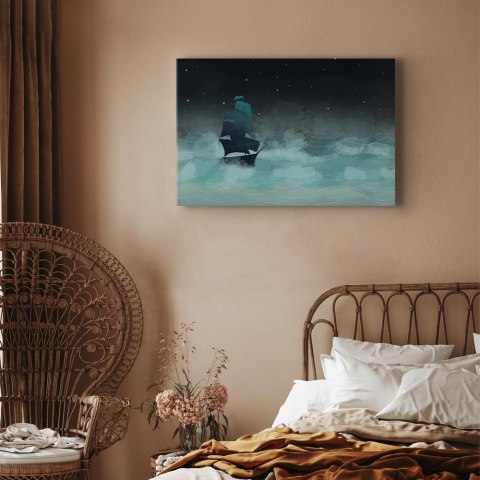 Obraz - Nocne fale (1-częściowy) szeroki - drugi wariant 90x60 Standard