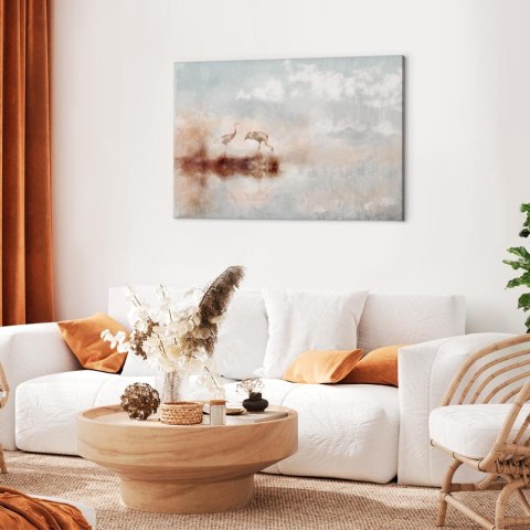 Obraz - Żurawie o poranku (1-częściowy) szeroki 30x20 Akustyczny