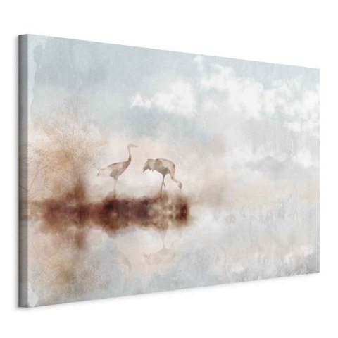 Obraz - Żurawie o poranku (1-częściowy) szeroki 60x40 Standard