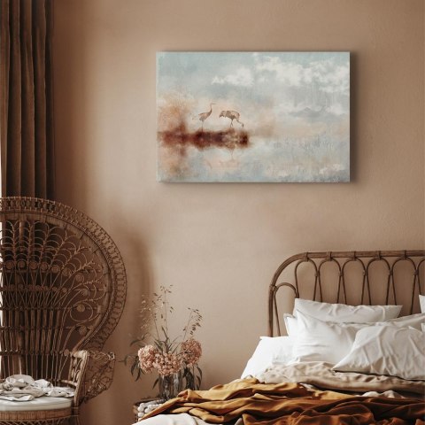 Obraz - Żurawie o poranku (1-częściowy) szeroki 90x60 Standard