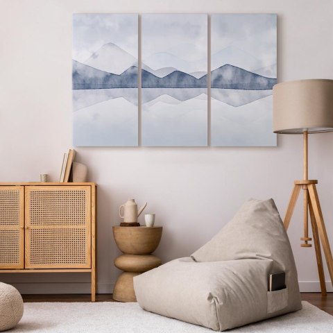 Obraz - Jezioro w górach (3-częściowy) 60x40 Na płótnie włoskim