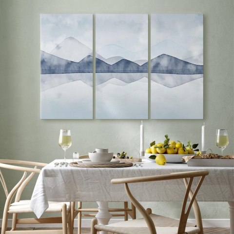 Obraz - Jezioro w górach (3-częściowy) 60x40 Na płótnie włoskim