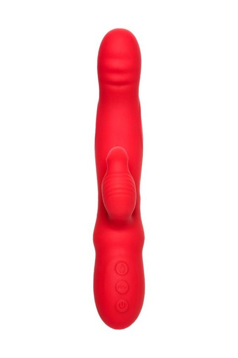 JOS Redli vibrator with moving head, silicone, red, 21 cm