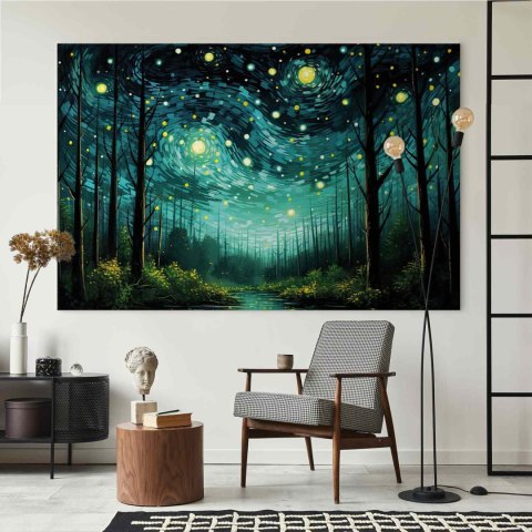 Obraz XXL - Gwieździsta noc - współczesna wersja nocnego nieba Van Gogha 150x100