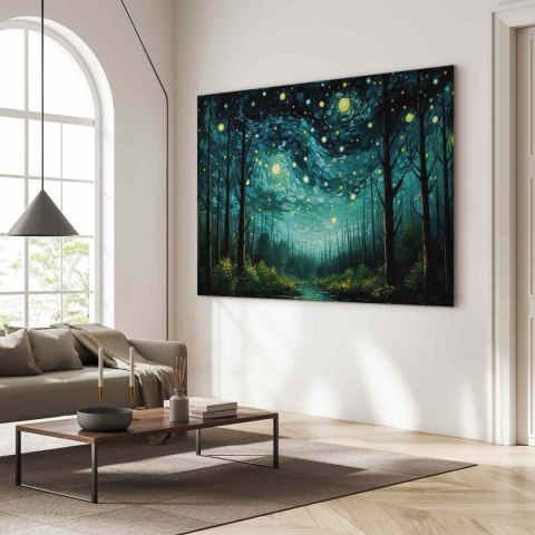 Obraz XXL - Gwieździsta noc - współczesna wersja nocnego nieba Van Gogha 150x100