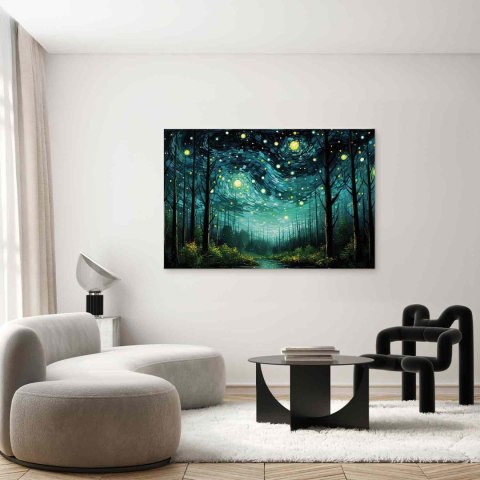 Obraz XXL - Gwieździsta noc - współczesna wersja nocnego nieba Van Gogha 170x113