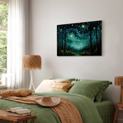 Obraz - Gwieździsta noc - współczesna wersja nocnego nieba Van Gogha 30x20 Na płótnie włoskim