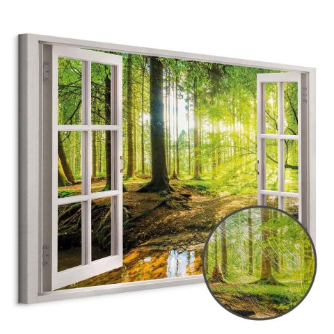 Obraz - Okno: widok na las 30x20 Premium Print