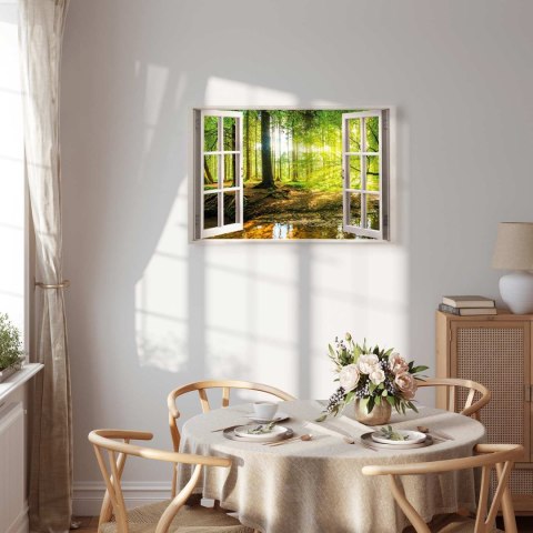 Obraz - Okno: widok na las 30x20 Premium Print