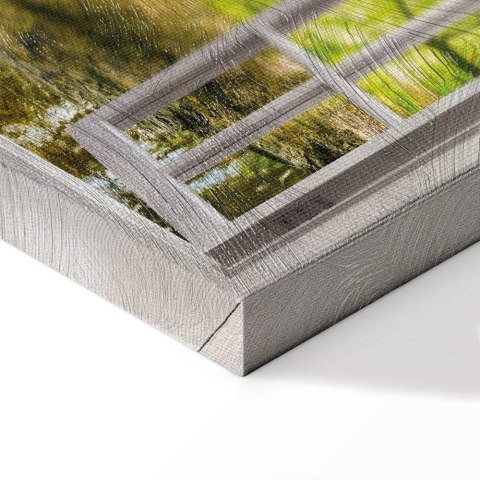 Obraz - Okno: widok na las 30x20 Premium Print