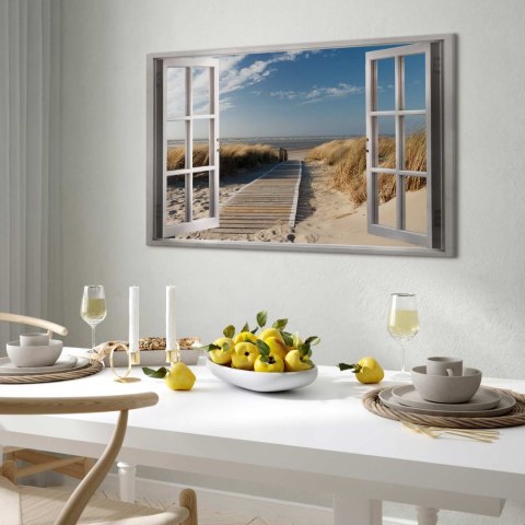 Obraz - Okno: widok na plażę 60x40 Standard