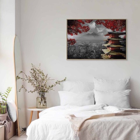Obraz - Japońska przygoda (1-częściowy) szeroki 120x80 W ramie drewnianej naturalnej