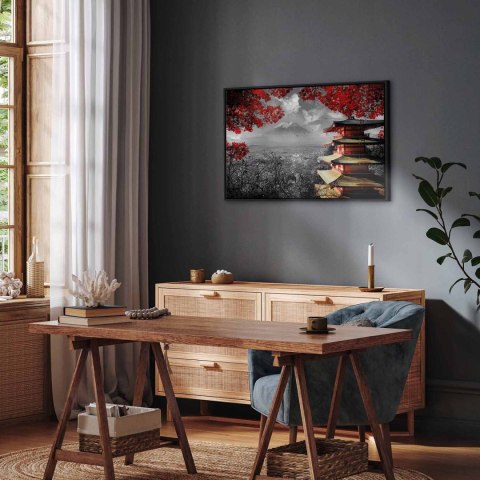 Obraz - Japońska przygoda (1-częściowy) szeroki 60x40 W ramie drewnianej czarnej