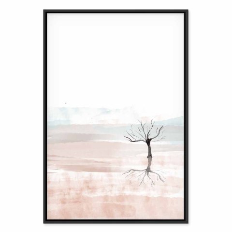 Obraz - Akwarelowy krajobraz (1-częściowy) pionowy 80x120 W ramie drewnianej czarnej
