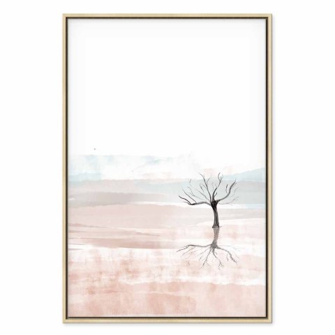 Obraz - Akwarelowy krajobraz (1-częściowy) pionowy 80x120 W ramie drewnianej naturalnej