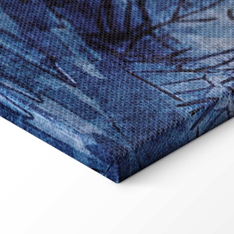 Obraz - Niebieska zatoka - włoski krajobraz jeziora Como malowany niebieskim tuszem 90x60 Standard