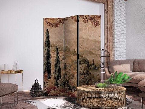 Parawan - Krajobraz z cyprysami - stary gobelin ze śródziemnomorską roślinnością 135x172 Jednostronny