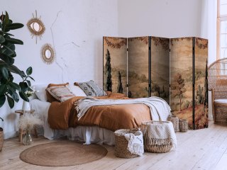 Parawan - Krajobraz z cyprysami - stary gobelin ze śródziemnomorską roślinnością 225x172 Akustyczny