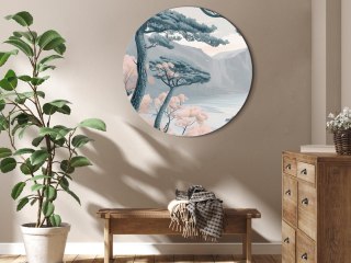 Obraz okrągły - Błękitne wybrzeże w delikatnych kolorach 40x40