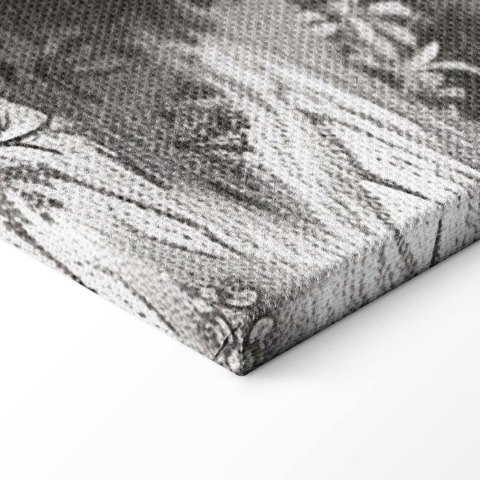 Obraz - Czarno-biały pejzaż vintage retro widok na staw z łódką 90x60 Standard