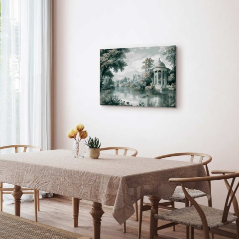Obraz - Widok na park i jezioro retro vintage pejzaż w zieleniach 30x20 Premium Print