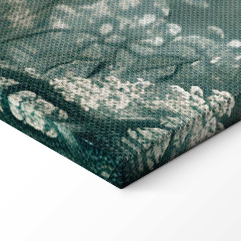 Obraz - Widok na park i jezioro retro vintage pejzaż w zieleniach 90x60 Standard