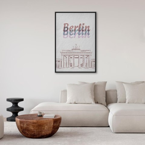 Obraz - Berlin w akwarelach (1-częściowy) pionowy 40x60 W ramie drewnianej czarnej