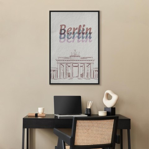 Obraz - Berlin w akwarelach (1-częściowy) pionowy 40x60 W ramie drewnianej czarnej
