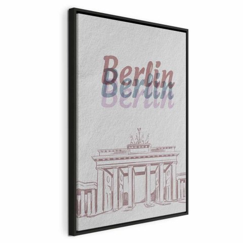 Obraz - Berlin w akwarelach (1-częściowy) pionowy 60x90 W ramie drewnianej czarnej
