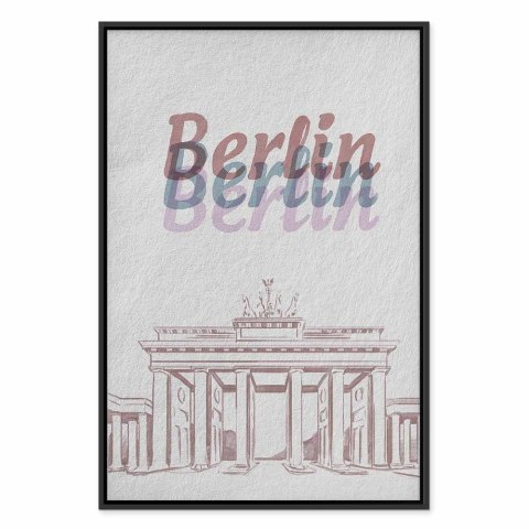 Obraz - Berlin w akwarelach (1-częściowy) pionowy 60x90 W ramie drewnianej czarnej