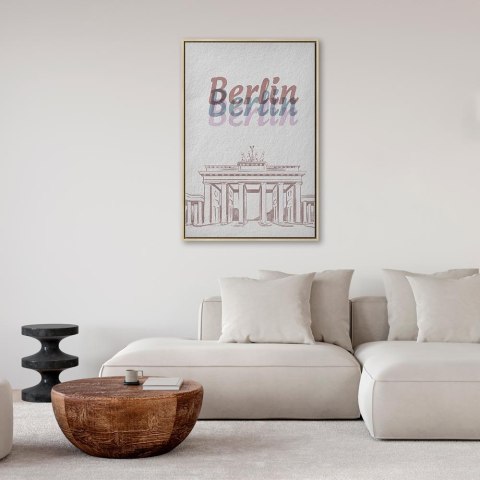 Obraz - Berlin w akwarelach (1-częściowy) pionowy 60x90 W ramie drewnianej naturalnej