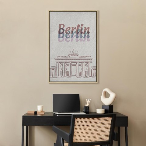 Obraz - Berlin w akwarelach (1-częściowy) pionowy 80x120 W ramie drewnianej naturalnej